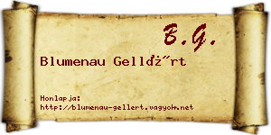 Blumenau Gellért névjegykártya
